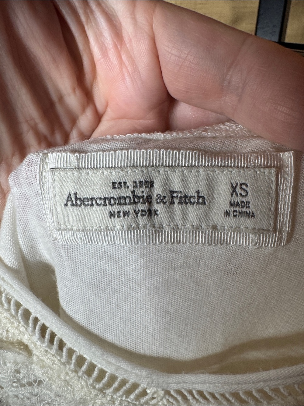 Vintage Abercrombie & Fitch White Lace Fit & Flare Mini Dress XS Y2K - Picture 3 of 10